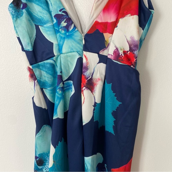 Floral Asymetrical Cocktail Dress - Picture 8 of 9